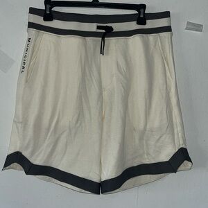 Municipal Sport Utility Gear Shorts XL Lined Training Athletic Gym Cream gray